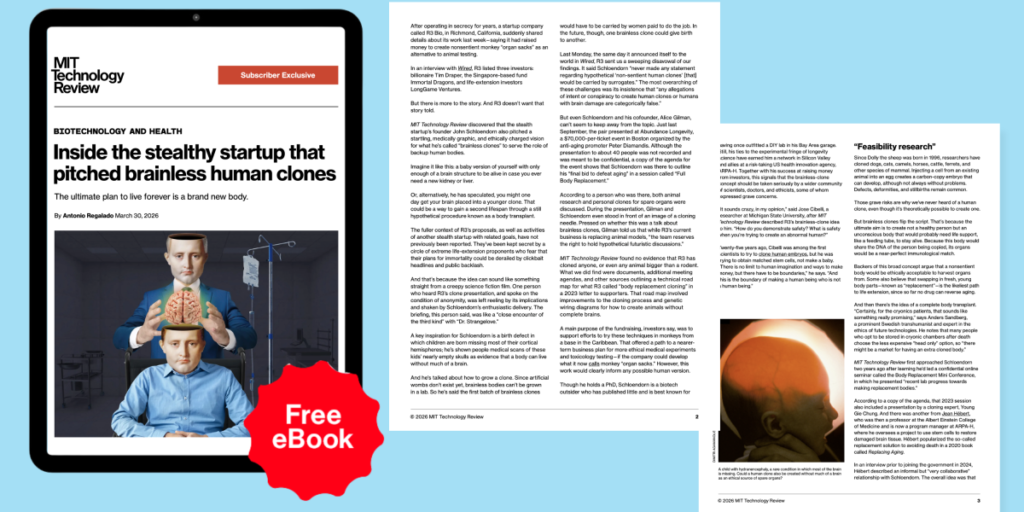 Brainless Human Clones: The Startup That Wants to Sell You a Backup Body