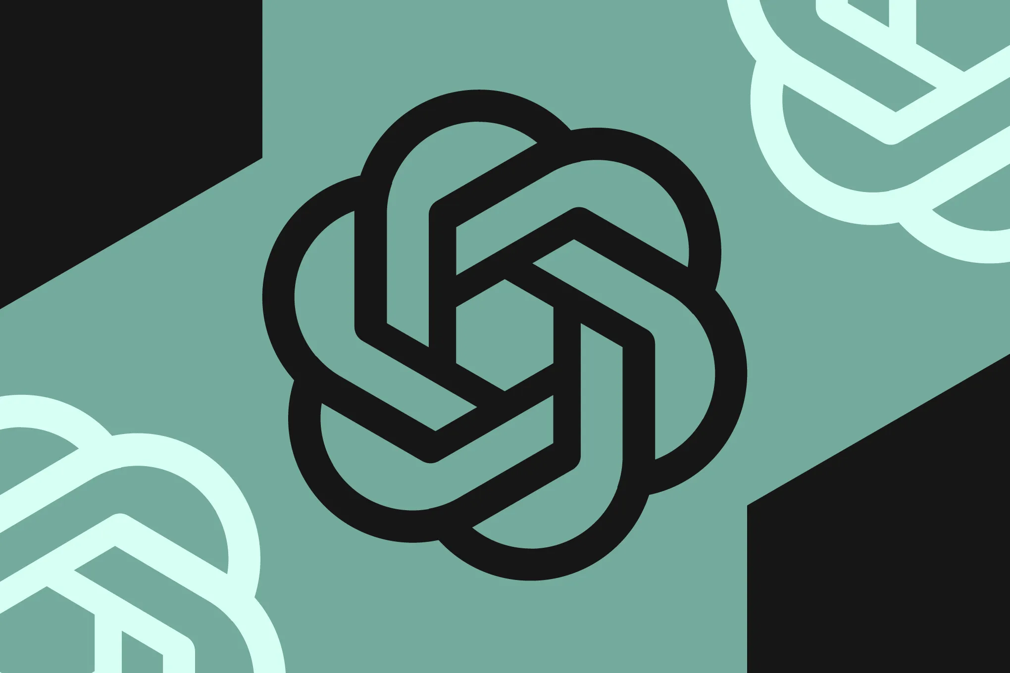 Vector illustration of the Open AI logo.