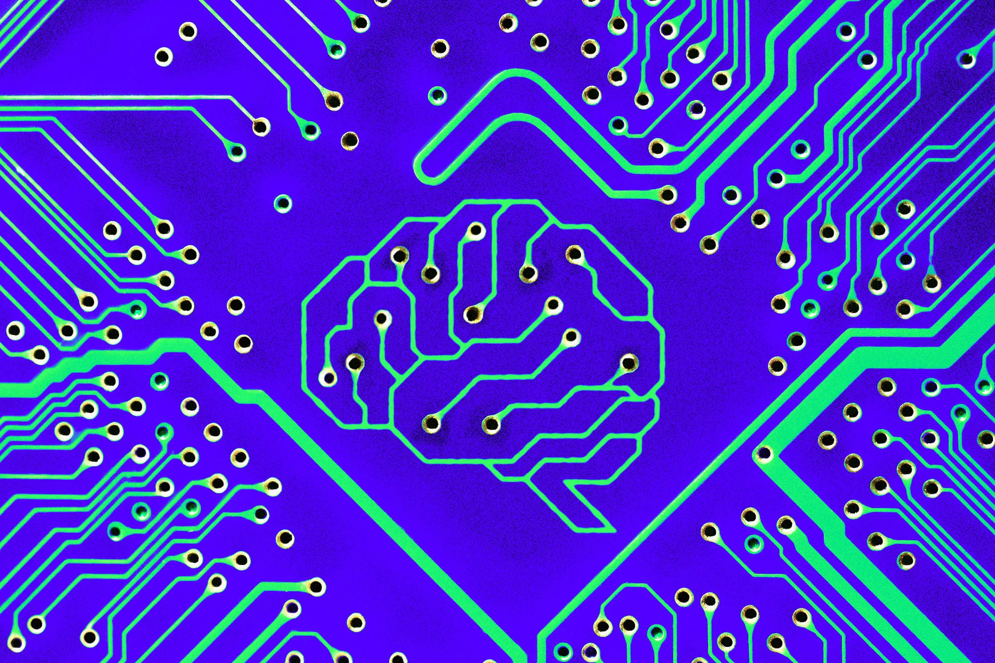An image showing a brain on a motherboard